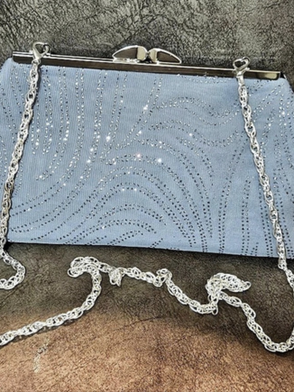 Embellished Clutch in Gray  New